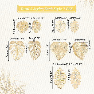 Monstera Leaf Pendant Sets DIY-PH0013-15-1