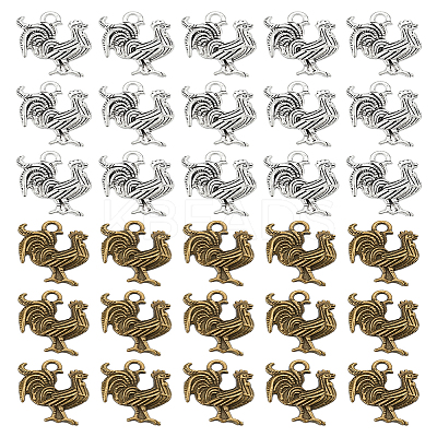 40Pcs 2 Colors Tibetan Style Alloy Pendants FIND-LP0002-32-1