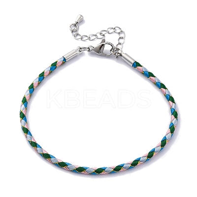 Polyester Cord Braided Bracelet Makings MAK-Z003-01P-24-1