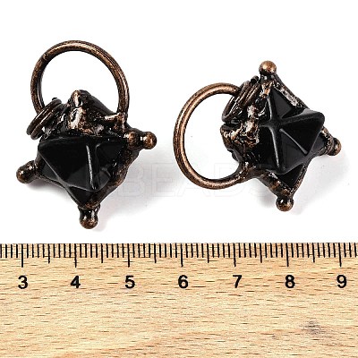 Natural Obsidian Merkaba Star Pendants G-C144-02R-05-1
