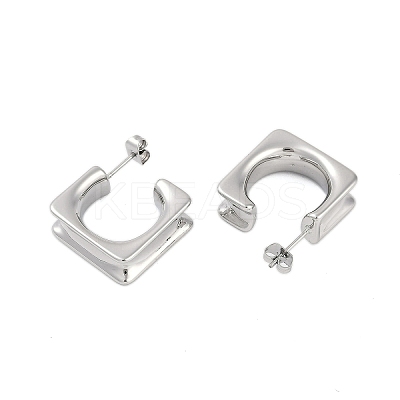 304 Stainless Steel Square Stud Earrings for Women EJEW-K281-26P-1