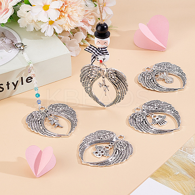 5Pcs 5 Styles Alloy Pendants PALLOY-GO00049-1