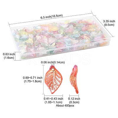 400Pcs Transparent Acrylic Pendants MACR-FS0002-31-1