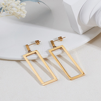 1Piar 304 Stainless Steel Dangle Stud Earrings for Women EJEW-LP0001-21G-1