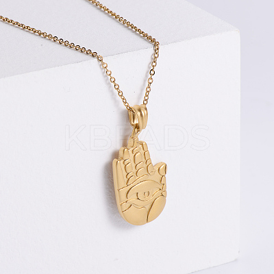 Vintage Gothic Stainless Steel Hamsa Hand Pendant Necklaces EB2797-1