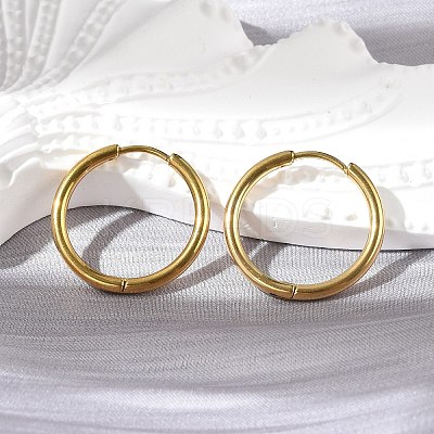 304 Stainless Steel Huggie Hoop Earrings LS-EJEW-G272-02-16mm-G-1