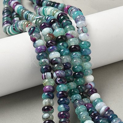 Natural Banded Agate Beads Strands G-F790-I01-01F-1