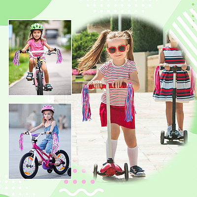 5 Pairs 5 Styles Kids Plastic Tassel Ribbon FIND-AR0006-71-1