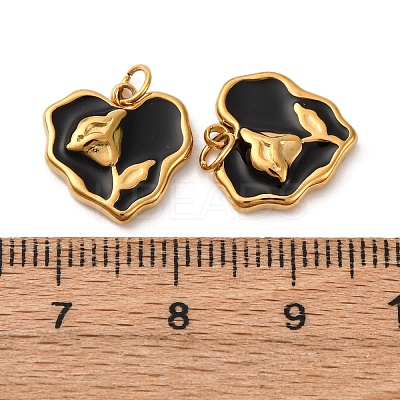 304 Stainless Steel Enamel Charms STAS-U061-51G-03C-1