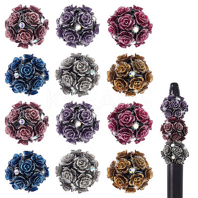 12Pcs 6 Colors Handmade Polymer Clay Rhinestone Beads CLAY-PH0002-08-1