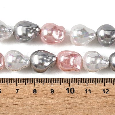 Electroplated Glass Beads Strands GLAA-Z013-01A-05-1