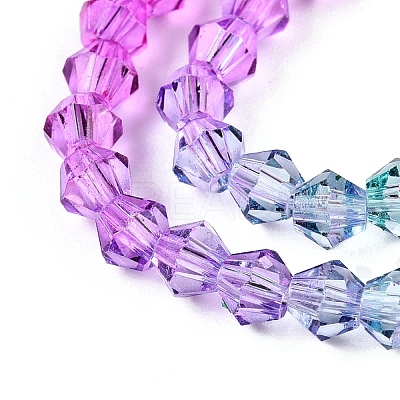 Gradient Color Baking Paint Glass Bead Strands X1-DGLA-A039-T6mm-A011-1