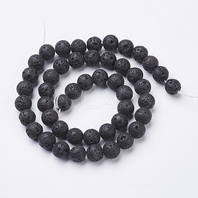 Natural Lava Rock Beads Strands X-G-E005-1-1