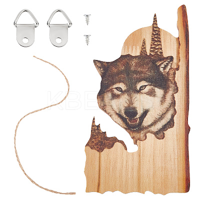 Wood Animal Hanging Ornaments HJEW-WH0053-08F-1