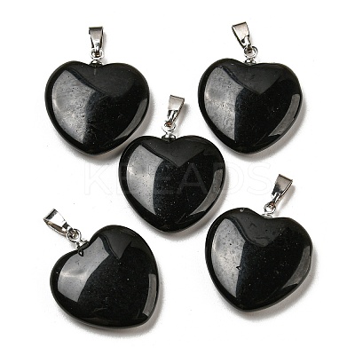Natural Obsidian Pendants G-G956-B77-FF-1