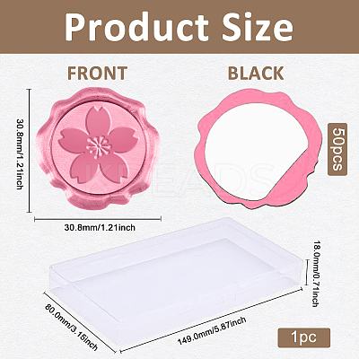 50Pcs Adhesive Wax Seal Stickers DIY-CA0006-16E-1