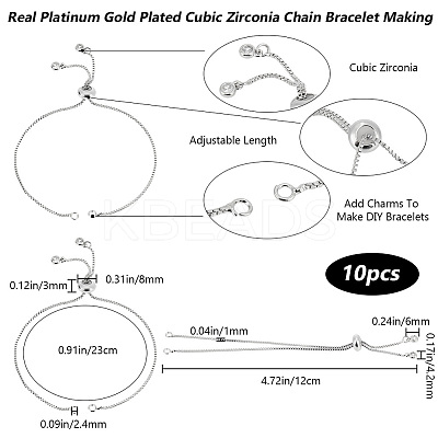 10Pcs Brass Box Chain Bracelet Making KK-BBC0012-43P-1