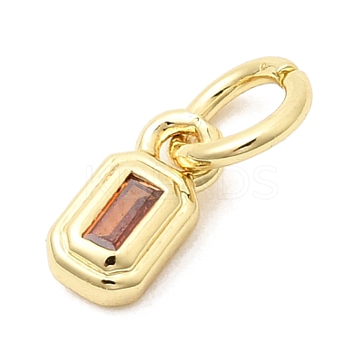 Brass Cubic Zirconia Charms KK-G554-02D-04-1