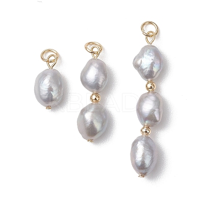 Natural Pearl Pendants PALLOY-JF04903-1