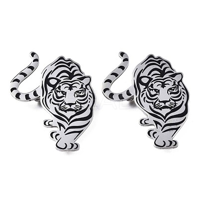 201 Stainless Steel Tiger Lapel Pin JEWB-N007-119P-1