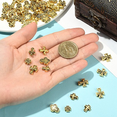60Pcs 6 Styles Tibetan Style Zinc Alloy Beads FIND-YW0012-02-1