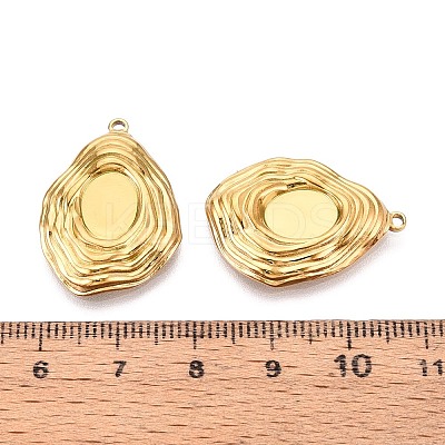 304 Stainless Steel Pendant Cabochon Settings STAS-T067-22G-1