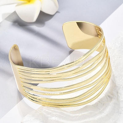 Hollow Brass Cuff Open Bangles BJEW-M060-04G-1
