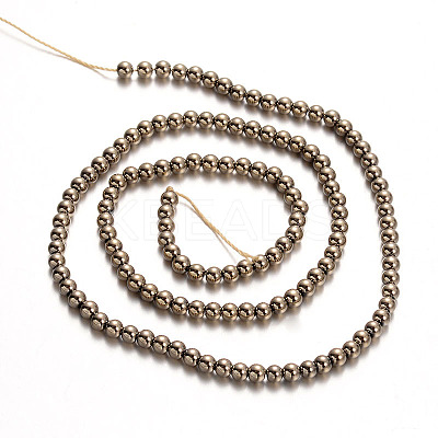 Electroplated Non-magnetic Synthetic Hematite Bead Strands G-E304-51-4mm-1