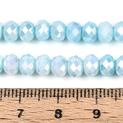 Anti-Tarnish Electroplate Rondelle Glass Beads Strands EGLA-T021-6mm-17-07-1