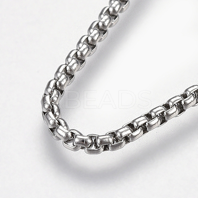 Non-Tarnish 304 Stainless Steel Box chain Necklaces LS-NJEW-F242-13P-D-1