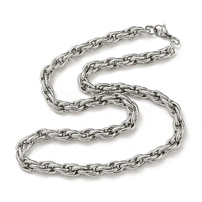 Non-Tarnish 201 Stainless Steel Rope Chain Necklace STAS-Z056-04P-1