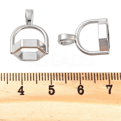 Non-Tarnish 304 Stainless Steel Bead Cap Bails X-STAS-L082-016P-1