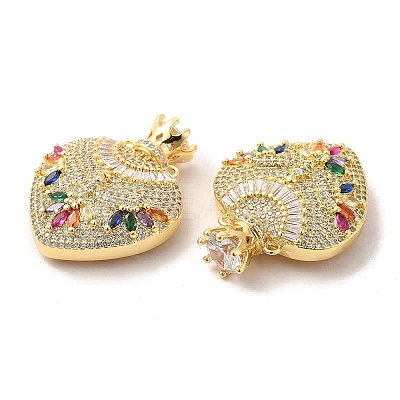Brass Micro Pave Cubic Zirconia 2-Loop Pendants KK-A180-22G-1