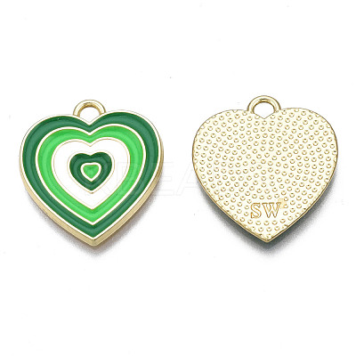 Rack Plating Light Gold Alloy Enamel Pendants ENAM-Q444-014J-RS-1