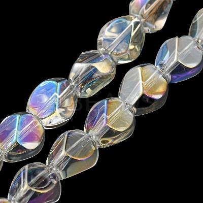 AB Color Plated Electroplate Transparent Glass Beads Strands EGLA-G037-04A-AB02-1