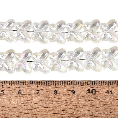 Baking Paint Electroplate Transparent Glass Beads Strands EGLA-Q136-03A-01-1