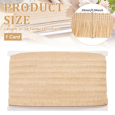 25M Polyester Tassel Lace Ribbon OCOR-WH0082-192A-1