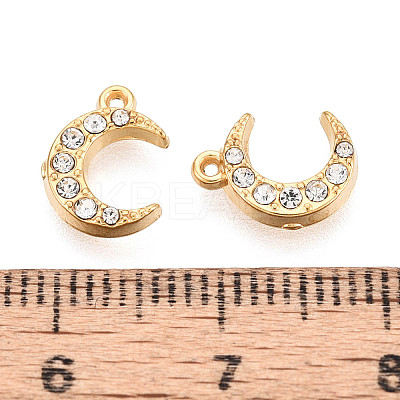 304 Stainless Steel Rhinestone Charms STAS-N110-44G-1