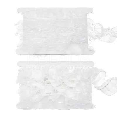 5 Yards Satin Chiffon Double Ruffled Lace Trim OCOR-FG0001-70-1