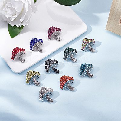 Cubic Zirconia Mushroom Brooch JBR102B-1