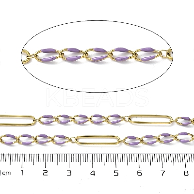 304 Stainless Steel Enamel Figaro Chains CHS-U003-02G-02-1
