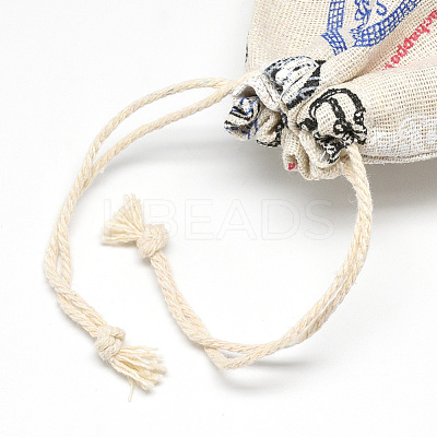 Printed Polycotton(Polyester Cotton) Packing Pouches Drawstring Bags ABAG-T004-10x14-14-1