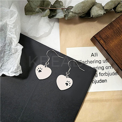 DIY Dog Paw Print Drop Earring Making Kit DIY-BC0004-63-1