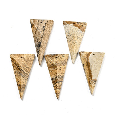 Natural Picture Jasper Pendants G-Q006-08E-1