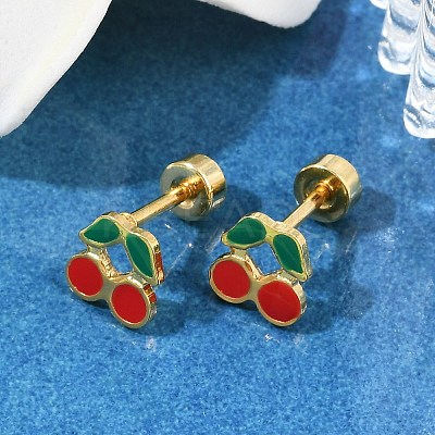 Cherry Ear Fake Plugs EJEW-H105-37G-1
