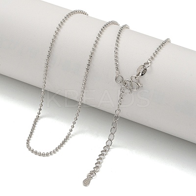 Brass Ball Chain Necklaces for Women NJEW-U011-12P-1