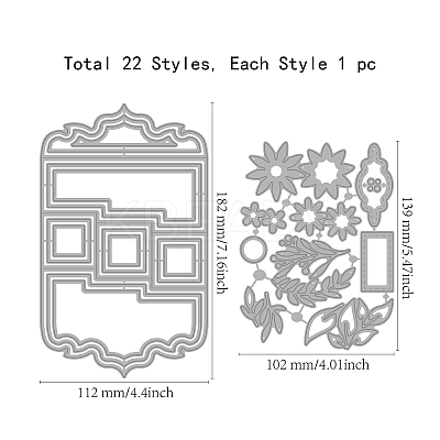 Carbon Steel Cutting Dies Stencils DIY-WH0309-2039-1