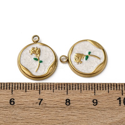 304 Stainless Steel Enamel Pendants STAS-P406-18G-01-1