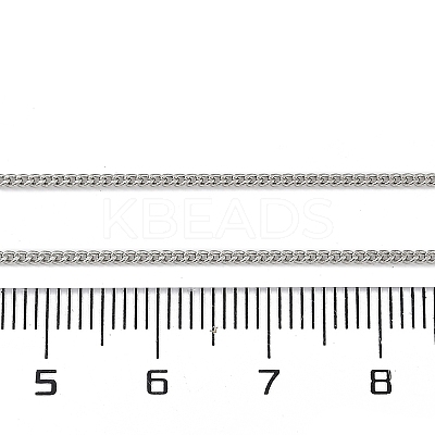 1mm Rack Plating Brass Curb Chain Necklaces for Women Men MAK-L044-26P-1