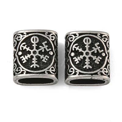 Retro 304 Stainless Steel Slide Charms STAS-B071-12AS-1